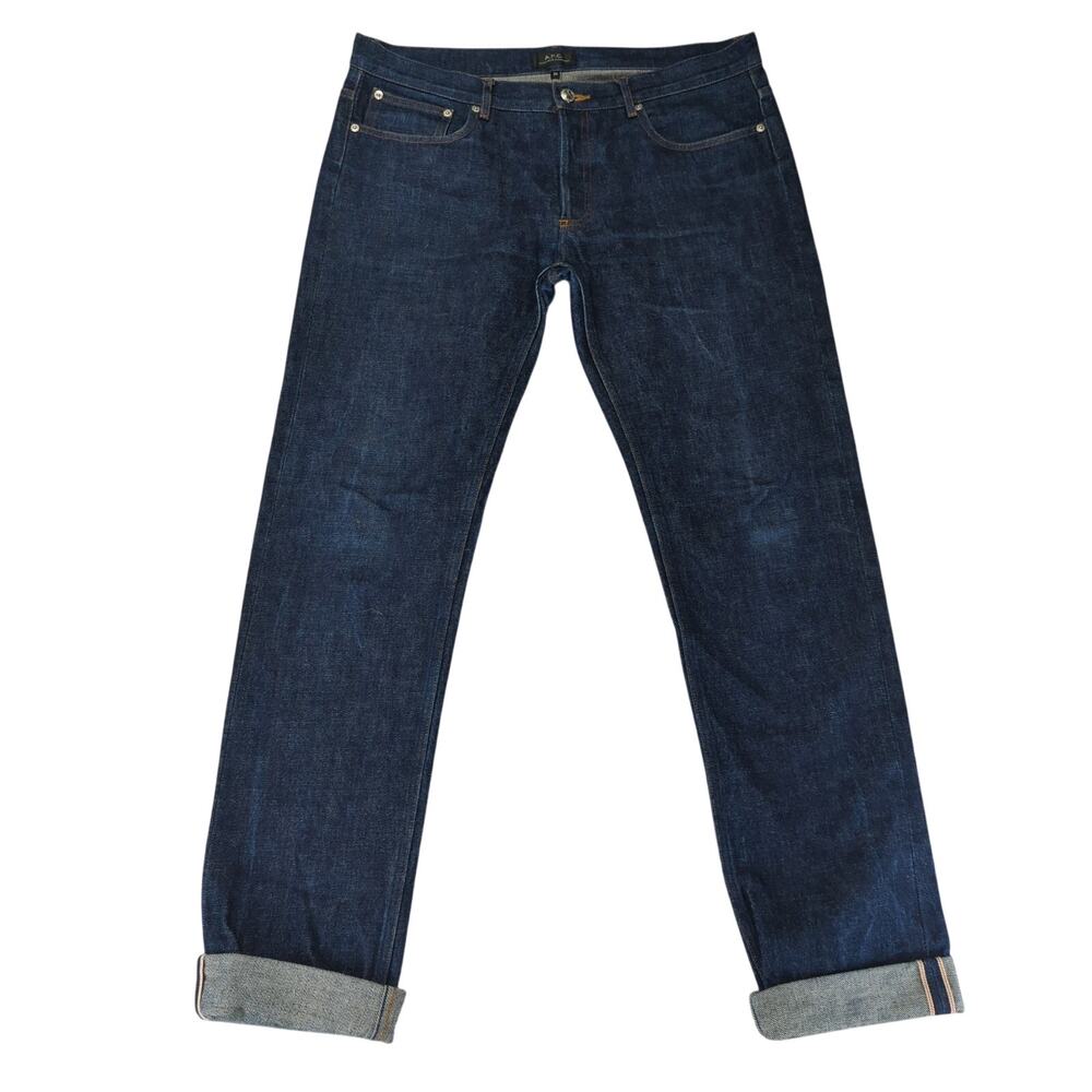 APC Petit New Standard Selvedge Denim Jeans Slim Tapered Men 34 Button Fly Rigid